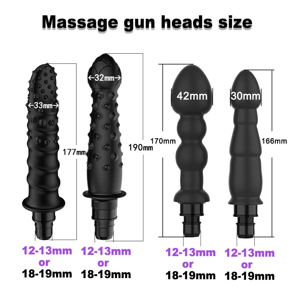 Silicone Massage Gun Head Vibration Message Gun Vibrators for Female Man Fascia Massage Gun Percussion Heads Accesories