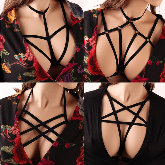 Sexy Black Body Harness Bondage Breast Sex Toy For Womern Erotic Lingerie  Belts Elastic Strappy Tops Caged Bras