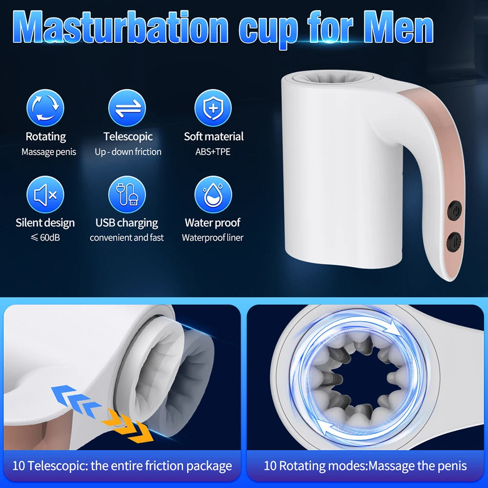 Male Masturbation Cup Automatic Sucking Real Oral Vagina Suction Vibrator Masturbator Sex Toys Blowjob Vibrating Machine Moonuo