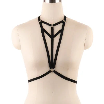 Sexy Black Body Harness Bondage Breast Sex Toy For Womern Erotic Lingerie  Belts Elastic Strappy Tops Caged Bras