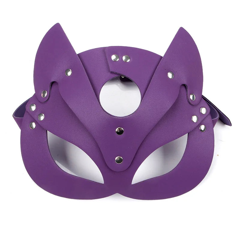 Sex Toys for Woman Cosplay Fox Mask Tail Anal Plug Metal Anus Butt Plug Collar Half Cat Mask Party Sexy Adult Mask Game Masks