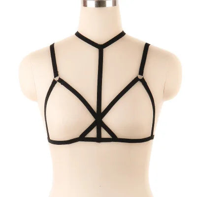 Sexy Black Body Harness Bondage Breast Sex Toy For Womern Erotic Lingerie  Belts Elastic Strappy Tops Caged Bras