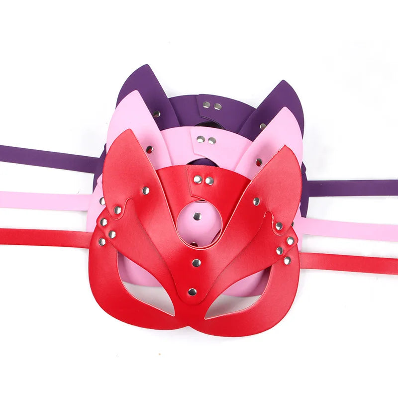 Sex Toys for Woman Cosplay Fox Mask Tail Anal Plug Metal Anus Butt Plug Collar Half Cat Mask Party Sexy Adult Mask Game Masks