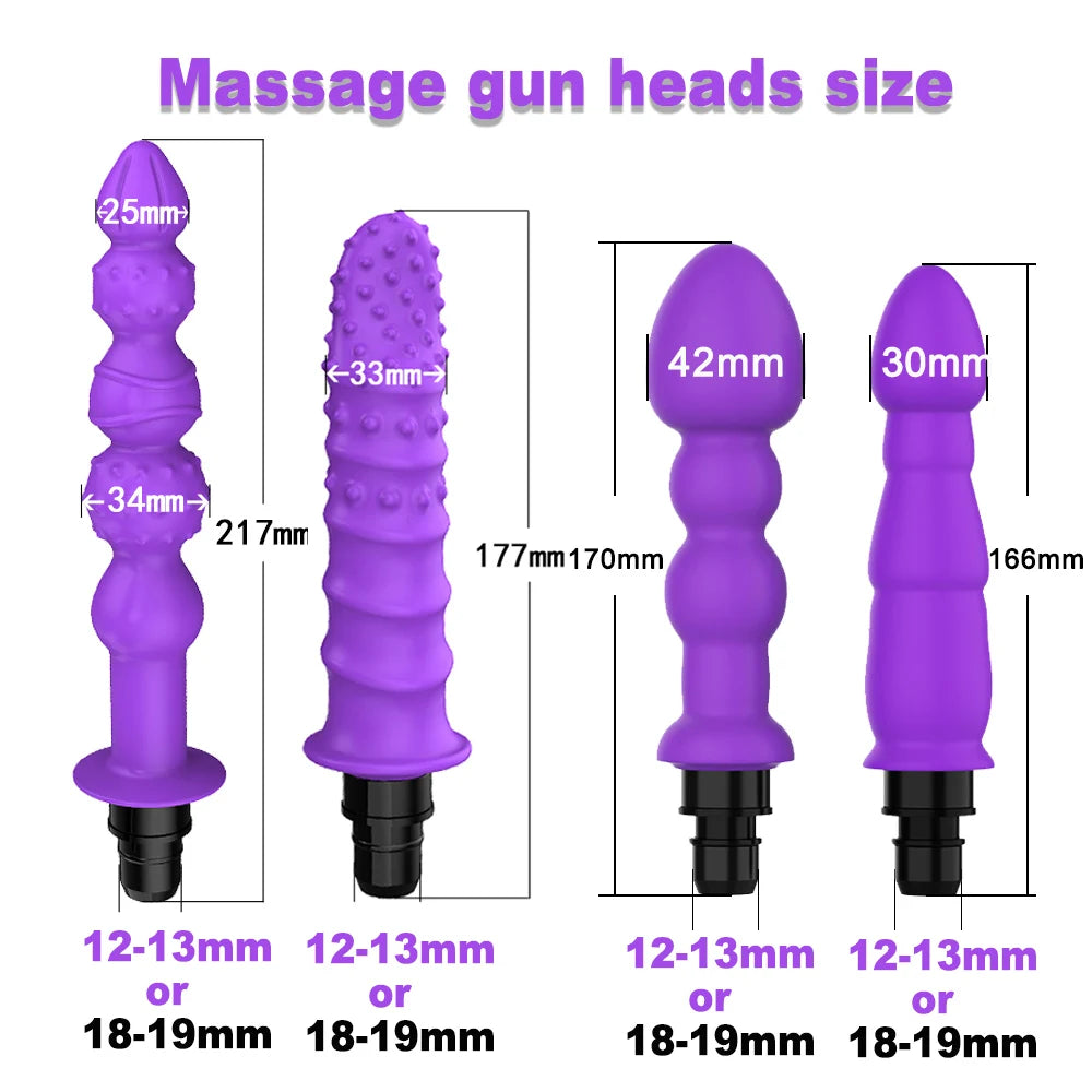 Silicone Massage Gun Head Vibration Message Gun Vibrators for Female Man Fascia Massage Gun Percussion Heads Accesories